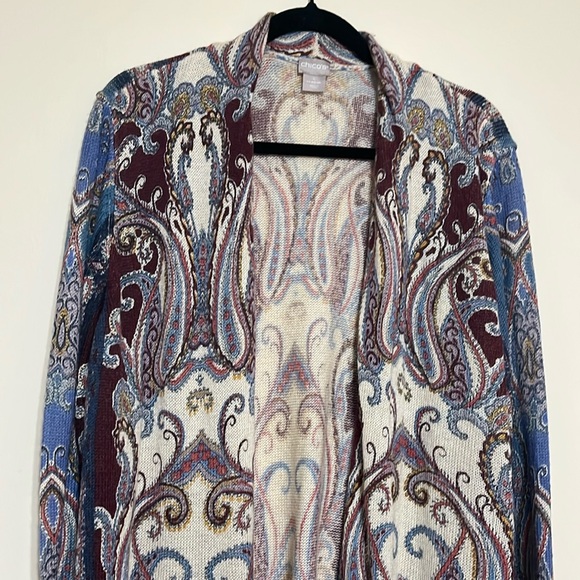 Chico’s Scroll Print Open Front Cardigan XXL - Picture 4 of 8